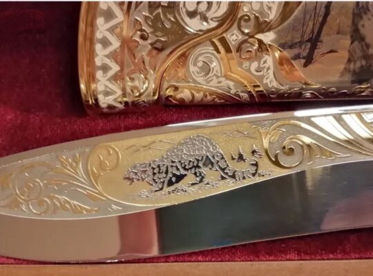 Gold plated knife For Sale