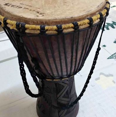 Carved Wood Djembe Drum for sale