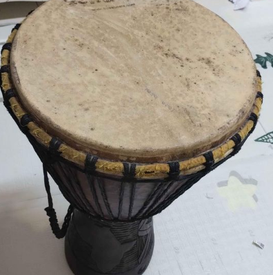 Carved Wood Djembe Drum for sale