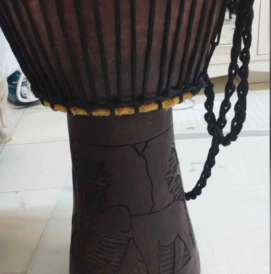 Carved Wood Djembe Drum for sale