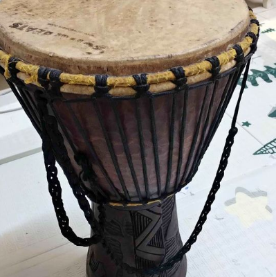 Carved Wood Djembe Drum for sale