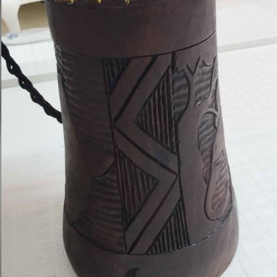 Carved Wood Djembe Drum for sale