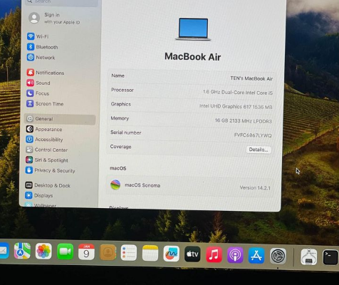 Macbook Air 2019 13’’ 16gb 256gb for sale