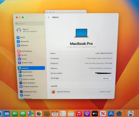 Macbook Pro 13.3-inch 2020 Touch Bar For Sale
