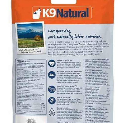 K9 Natural Dog Freeze Dried Beef Feast 3.6kg For S