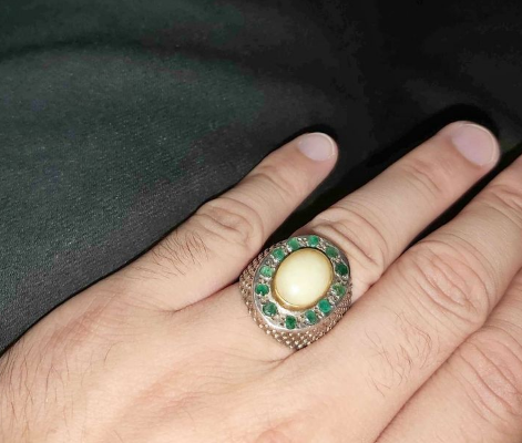 Opal & Emrald Ring For Sale