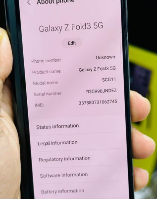 Samsung Z fold 3 5G 256GB for sale