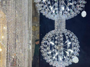 Crystal Chandelier silver color For Sale