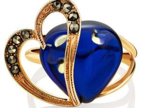 Spectacular blue amber ring for sale