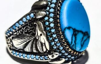 925 silver Afghani turquoise ring For Sale