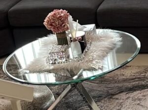 Glass coffee table new For Sale