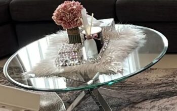 Glass coffee table new For Sale
