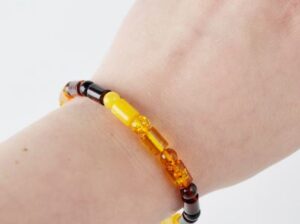 Round tube amber bracelet for sale