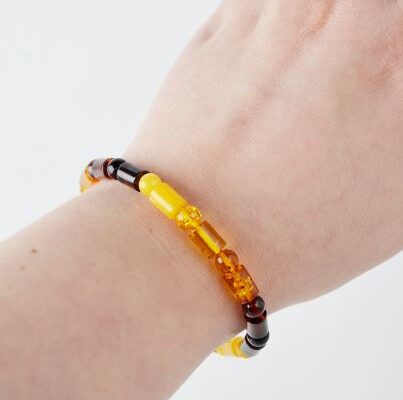 Round tube amber bracelet for sale