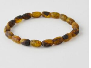 Baltic amber green tube Beads Bracelet for sale