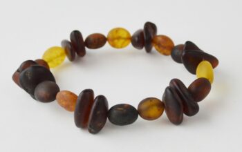 Multicolor Baltic amber beads bracelet for sale