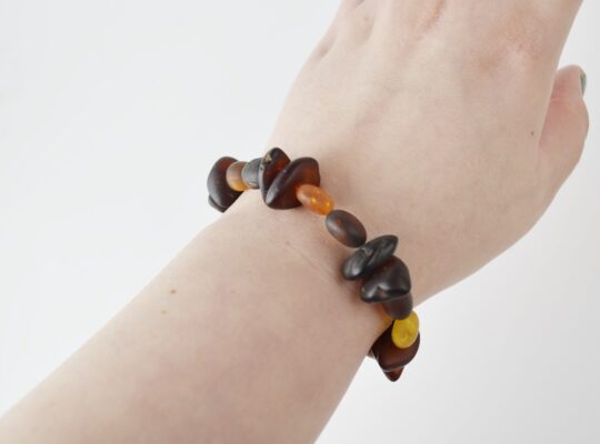 Multicolor Baltic amber beads bracelet for sale