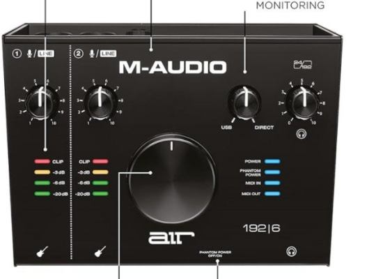 M-Audio AIR 192|6-2-In 2-Out USB Audio/MIDI For Sa