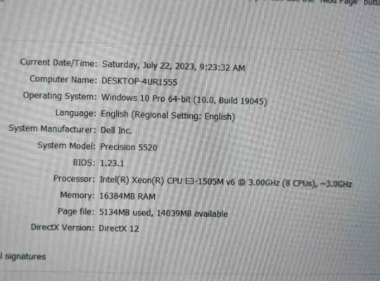 Dell Precision 5520 FHD 4gb graphics LAPTOP For Sa