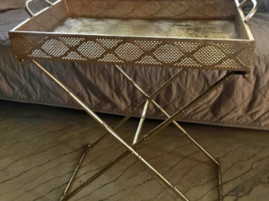 Gold folding tray table for sale