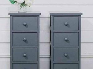 KingSaid 2Pcs Wooden Bedside Cabinets For Sale