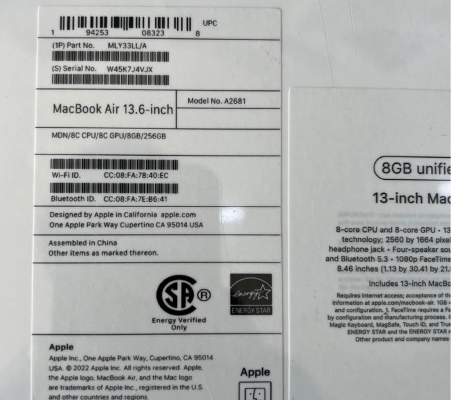 MacBook Air 14-inch 2022 M2 chip 8/256 Brand New F