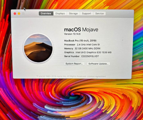 MacBook Pro 2019 Graphics Mac Core i9 32/512GB For