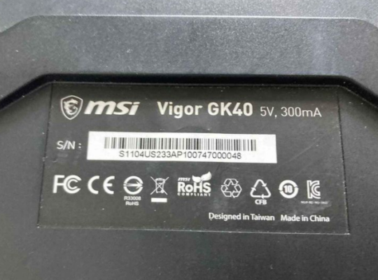 Msi vigor GK40 gaming keyboard for sale