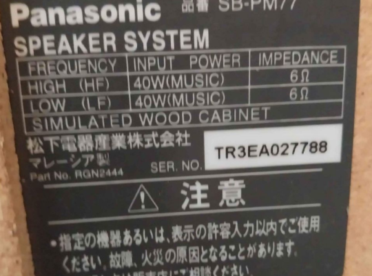 Panasonic speakers for sale