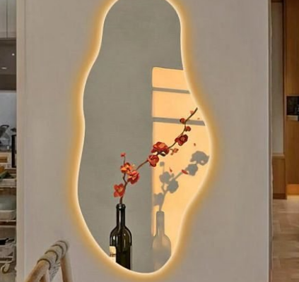 Frameless Irregular Shape Backlight Wall Mirror Fo