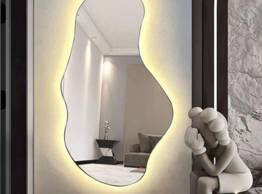 Frameless Irregular Shape Backlight Wall Mirror Fo