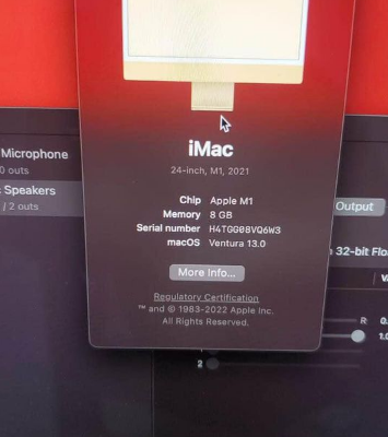 iMac 24” 2021 ( M1 Chip 8GB Ram, 256GB SSD) For Sa