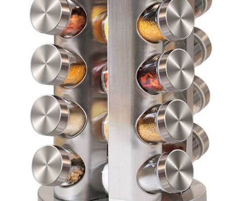 Aksonz Revolving Spice Bottle Rack Stainless Steel