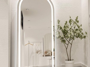 Arch Full Length Floor Mirror with LED Lights For