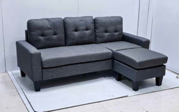 L shape Grey Fabric Sofa For Sale