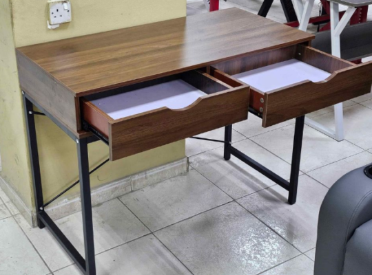 Melamine desk with 2 drawers 100cm For Sale