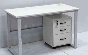 Writing desk with 3 drawer pedestal For Sale