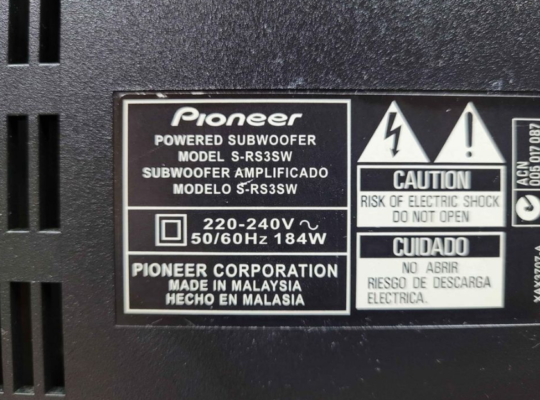 Pioneer S-RS3SW 12″ Active Subwoofer For Sale