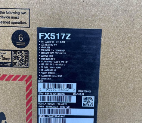 ASUS TUF DASH F15 Laptop For Sale