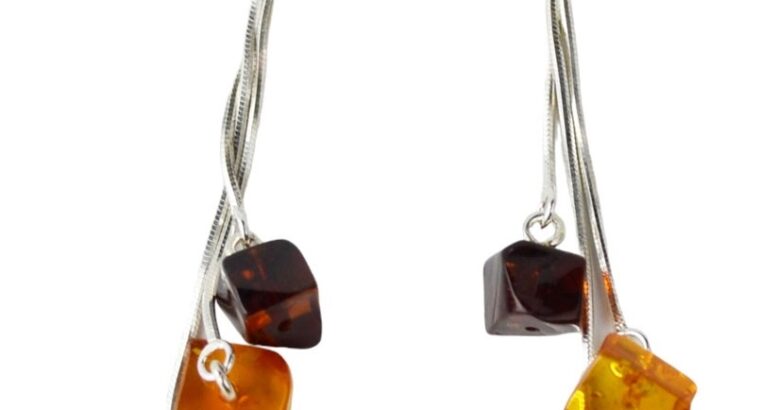 Baltic amber multicolor earrings For Sale