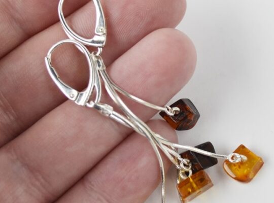 Baltic amber multicolor earrings For Sale