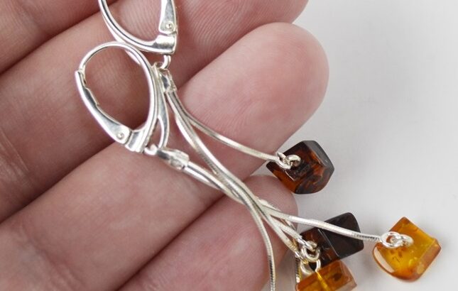 Baltic amber multicolor earrings For Sale