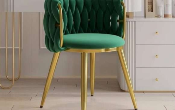 Nordic Green Barrel Back Dining Chair For Sale