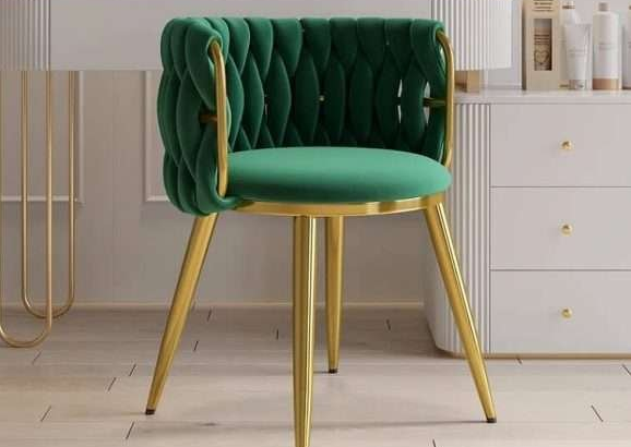 Nordic Green Barrel Back Dining Chair For Sale