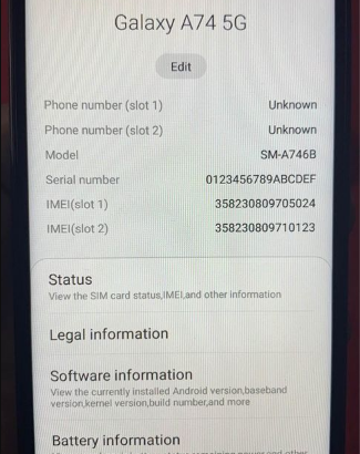 GALAXY A74 5G 8GB RAM 256 STORAGE FOR SALE