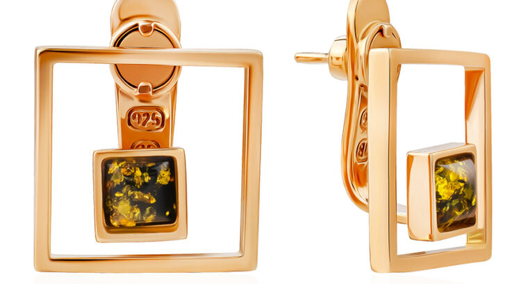 Gold-plated earrings Gravity For Sale