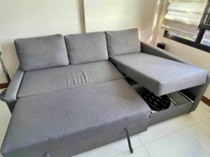 IKEA L shape sofa bed (gray) for sale