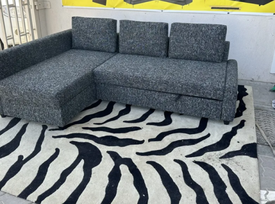 L shaped sofa come bed with storage for sale