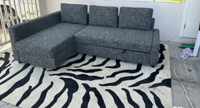 L shaped sofa come bed with storage for sale