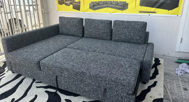 L shaped sofa come bed with storage for sale